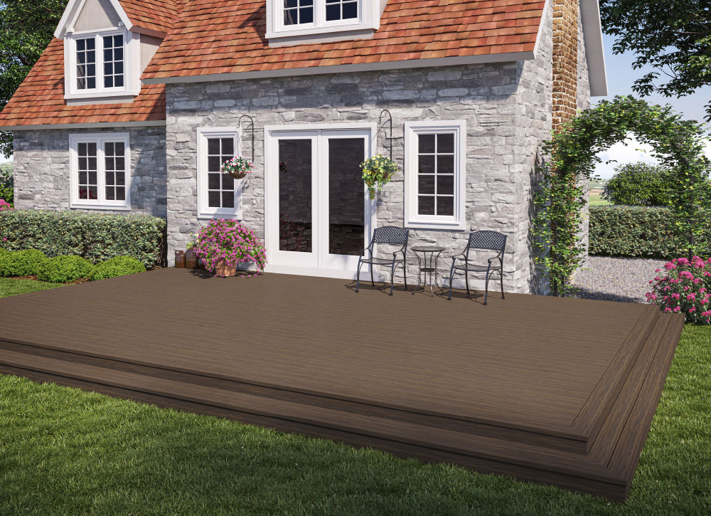 Home with Voyage mineral based decking in the garden