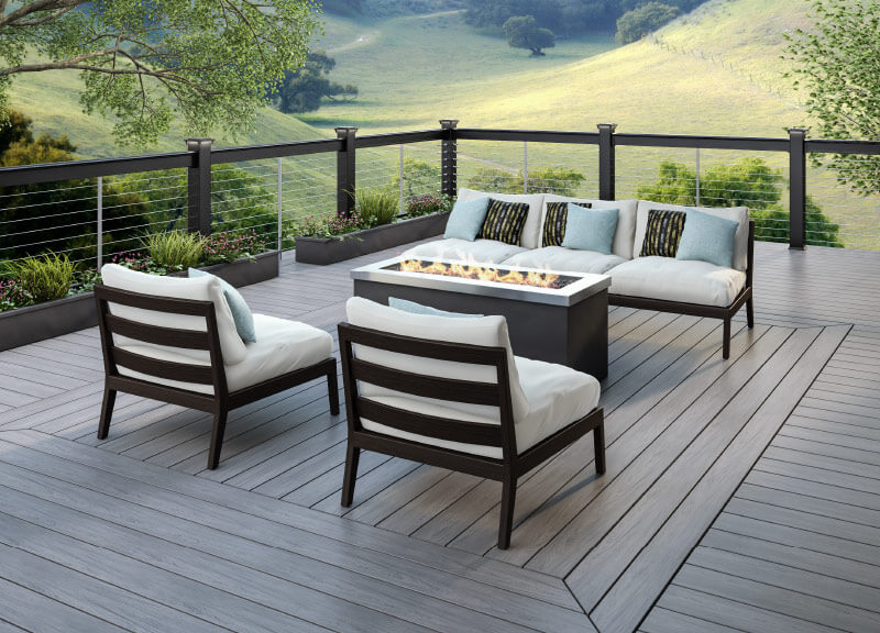 Voyage Mineral Composite Decking In Outdoor Seating