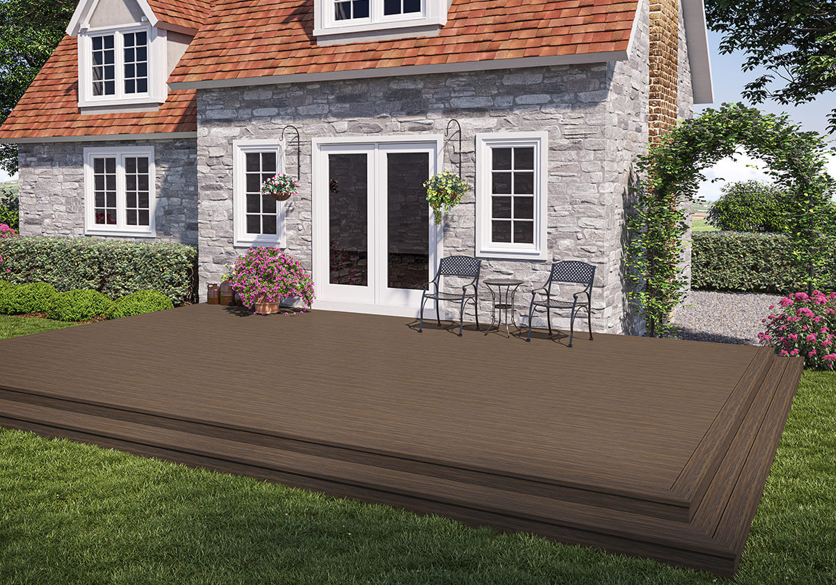 Outside area of Voyage mineral based decking