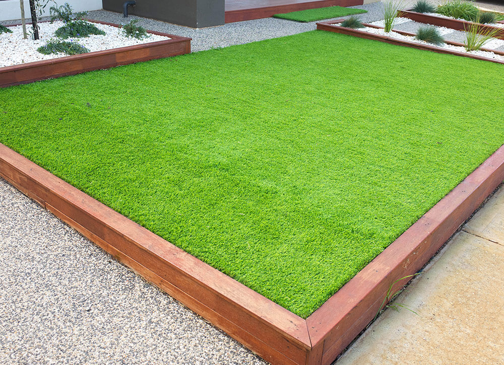 Green Artificial Grass In Outdoor Space